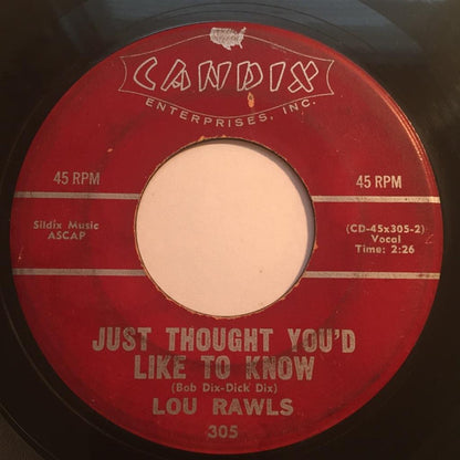 Lou Rawls : In My Little Black Book / Just Thought You'd Like To Know (7", Single)