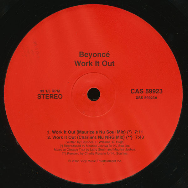 Beyoncé : Work It Out (The Remixes) (12")