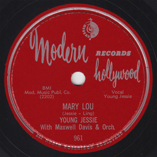 Young Jessie With The Maxwell Davis Orchestra : Mary Lou / Don't Think I Will (10")
