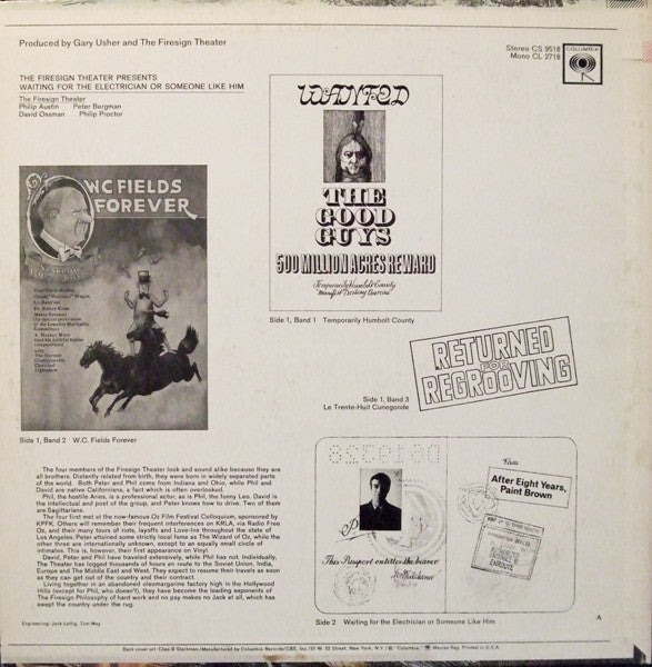 The Firesign Theatre : Waiting For The Electrician Or Someone Like Him (LP)