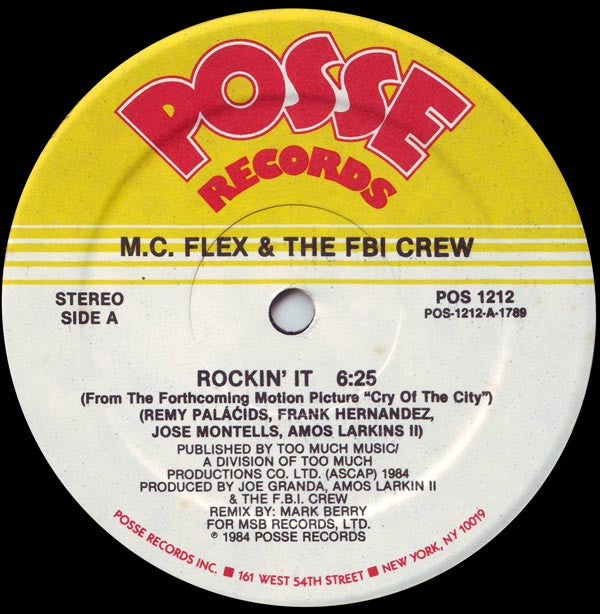 MC Flex & The FBI Crew : Rockin' It (12")