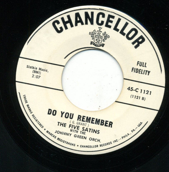 The Five Satins With The Johnny Green And His Orchestra : Downtown / Do You Remember (7", Promo)