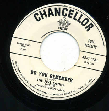 The Five Satins With The Johnny Green And His Orchestra : Downtown / Do You Remember (7", Promo)