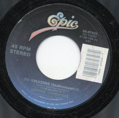 Luther Vandross : So Amazing (7", Single, Styrene)