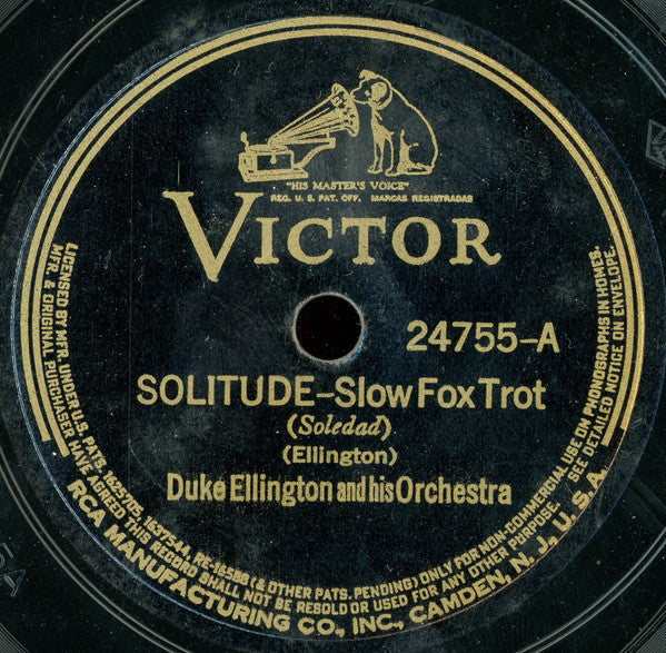 Duke Ellington And His Orchestra : Solitude / Delta Serenade (Shellac, 10", RP, Ind)