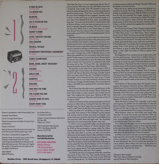 Various : That Was The Time! -Classic Vocal Groups Of The 50´s & 60´s- (LP, Comp)