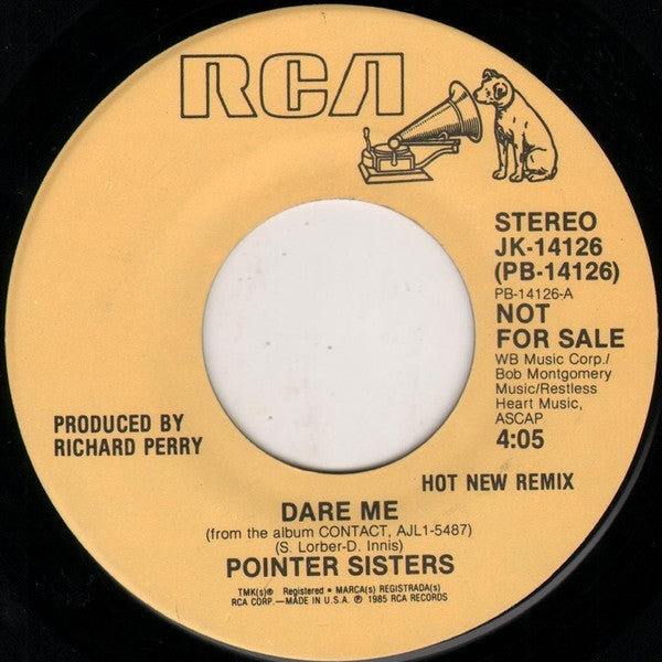 Pointer Sisters : Dare Me (Hot New Remix) (7", Promo)