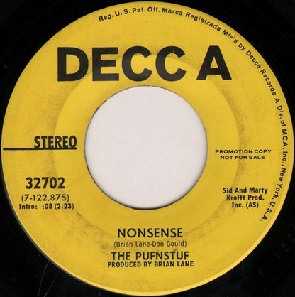The Pufnstuf : Pufnstuf / Nonsense (7", Single, Promo)