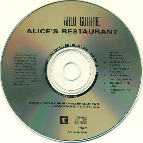 Arlo Guthrie : Alice's Restaurant (CD, Album, RE, RM)