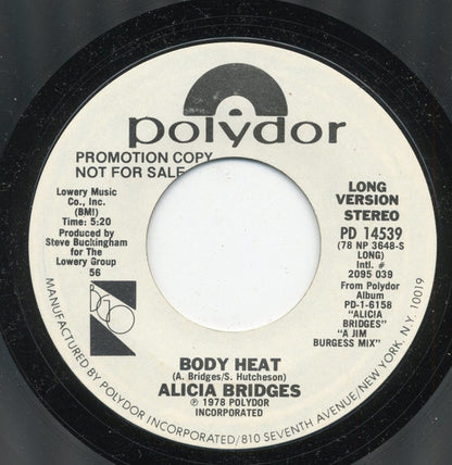 Alicia Bridges : Body Heat (7", Promo, Styrene)