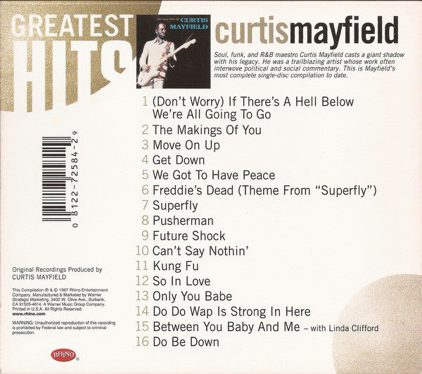 Curtis Mayfield : The Very Best Of Curtis Mayfield (CD, Comp, RE, Sli)