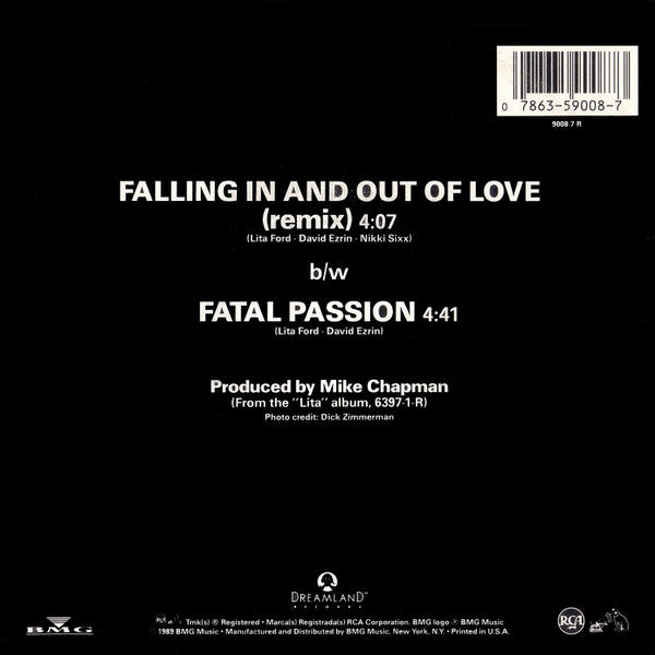 Lita Ford : Falling In And Out Of Love (Remix) (7", Single)