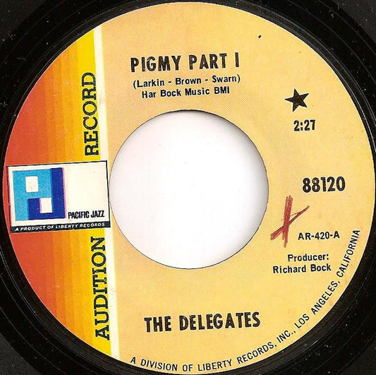 Billy Larkin And The Delegates : Pigmy Part I (7", Single, Promo, Styrene)