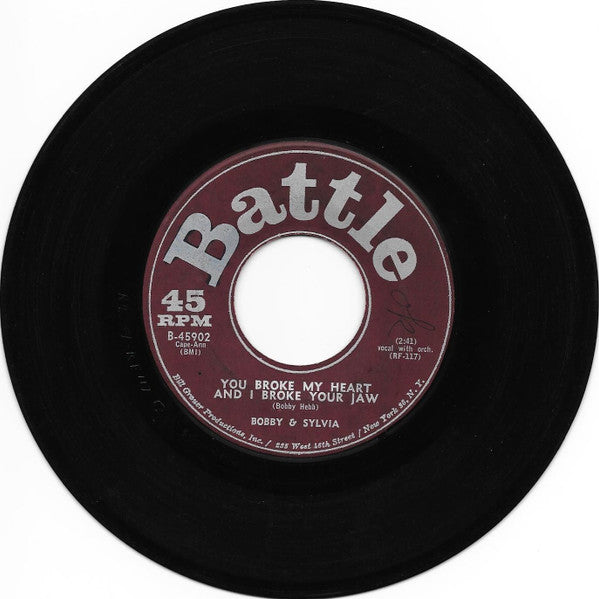 Bobby & Sylvia : You Broke My Heart And I Broke Your Jaw (7")