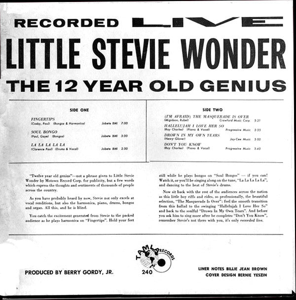 Stevie Wonder : The 12 Year Old Genius - Recorded Live (LP, Album)
