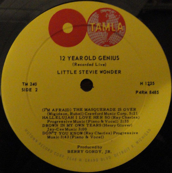 Stevie Wonder : The 12 Year Old Genius - Recorded Live (LP, Album)