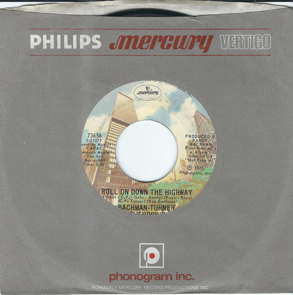 Bachman-Turner Overdrive : Roll On Down The Highway (7", Styrene, PRC)