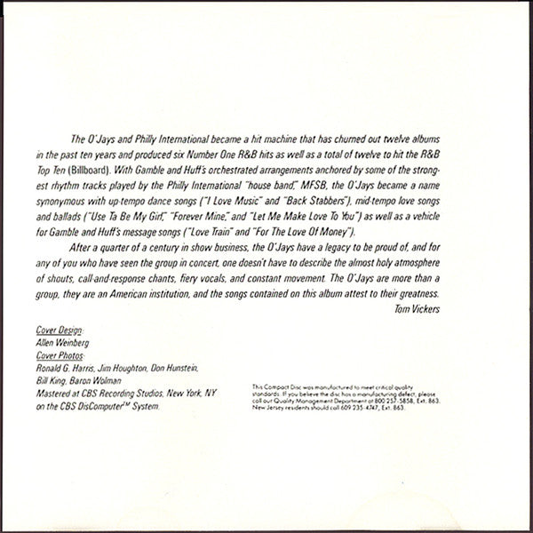 The O'Jays : The O'Jays Greatest Hits (CD, Comp, RE)