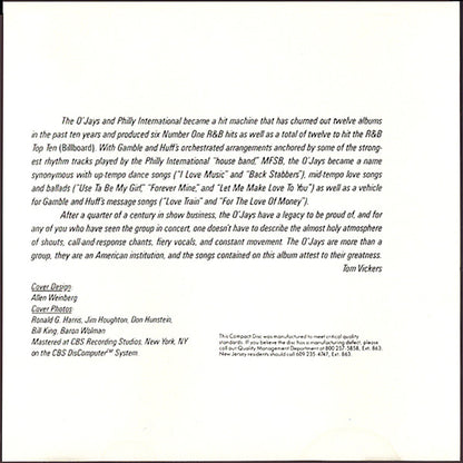 The O'Jays : The O'Jays Greatest Hits (CD, Comp, RE)