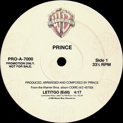 Prince : Letitgo (12", Single, Promo)