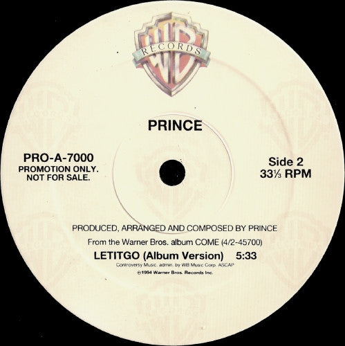Prince : Letitgo (12", Single, Promo)