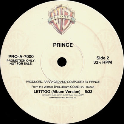 Prince : Letitgo (12", Single, Promo)
