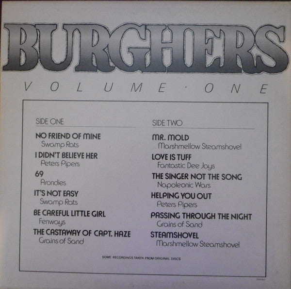 Various : Burghers Volume One (LP, Comp, Unofficial)