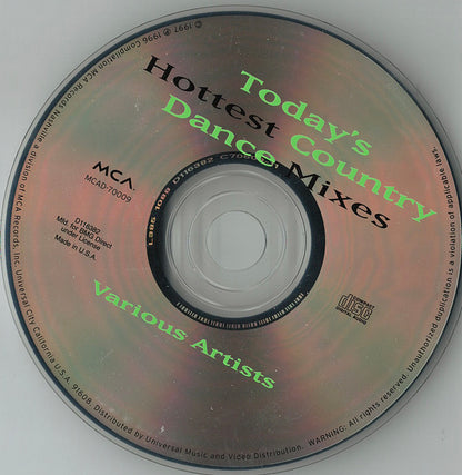 Various : Today's Hottest Country Dance Mixes (CD, Comp, Club)