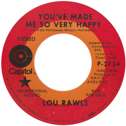Lou Rawls : You've Made Me So Very Happy (7", Promo)