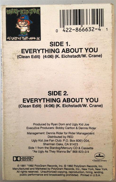 Ugly Kid Joe : Everything About You (Cass, Single)
