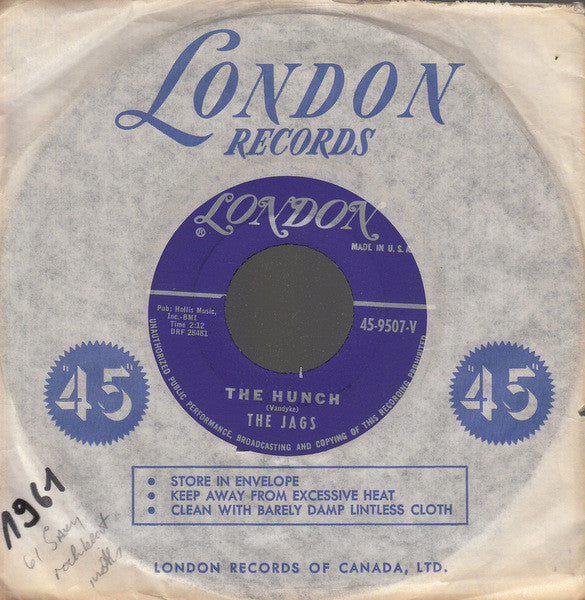 The Jags (3) : The Hunch / Cry Wolf (7", Single)