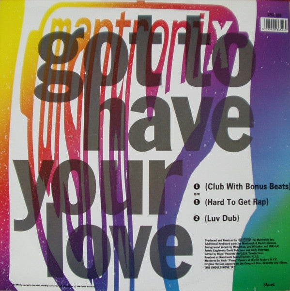 Mantronix Featuring Wondress Hutchinson : Got To Have Your Love (12", Single)