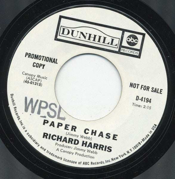 Richard Harris : Didn't We (7", Promo)