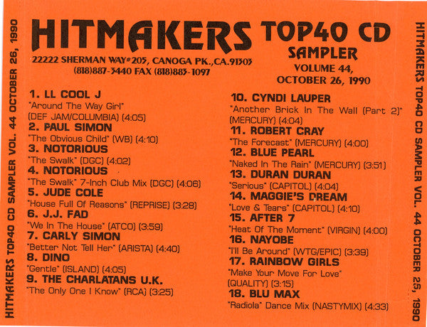Various : Hitmakers Top 40 CD Volume 44 (CD, Comp, Promo)