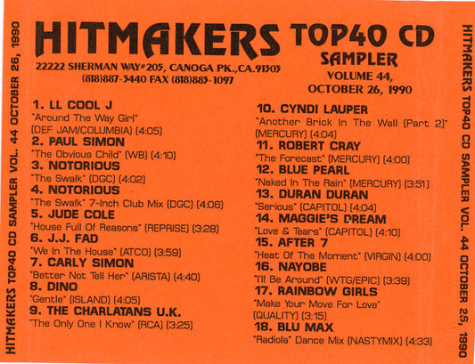 Various : Hitmakers Top 40 CD Volume 44 (CD, Comp, Promo)