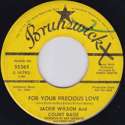 Jackie Wilson And Count Basie : For Your Precious Love / Uptight ( Everything's Alright) (7", Single, Promo)