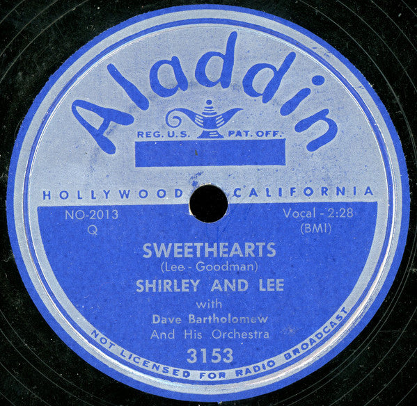 Shirley And Lee With Dave Bartholomew And His Orchestra : I'm Gone / Sweethearts (Shellac, 10")