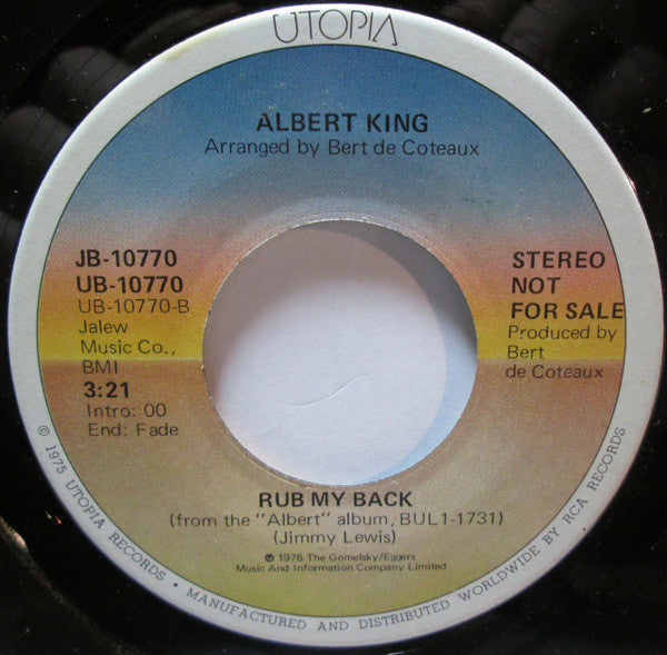 Albert King : Guitar Man / Rub My Back (7", Promo)