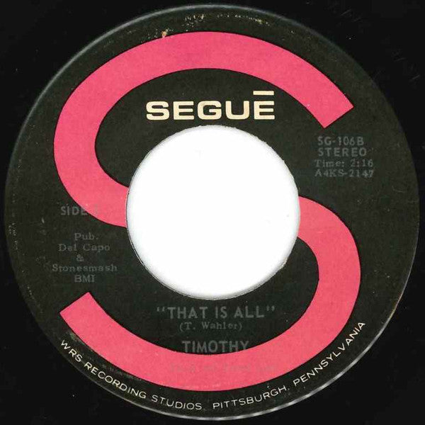 Tim Wahler : Mr. Moonlight / That Is All (7", Single)