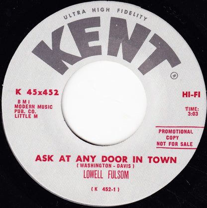 Lowell Fulson : Ask At Any Door In Town (7", Promo)