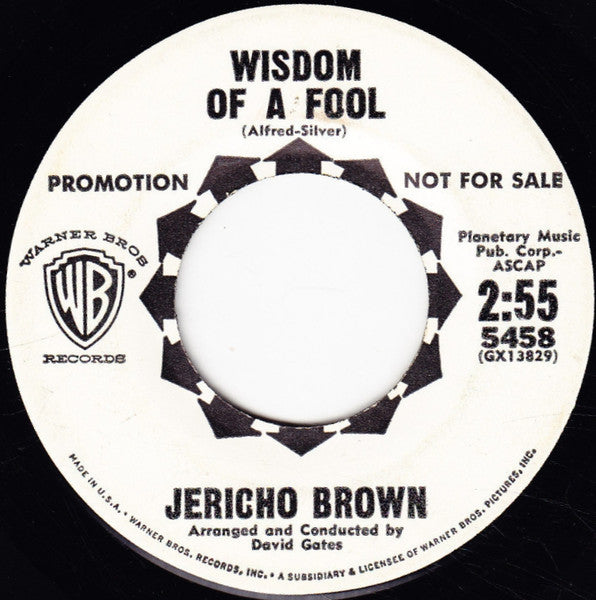 Jericho Brown : I'm Watching You / Wisdom Of A Fool (7", Promo)