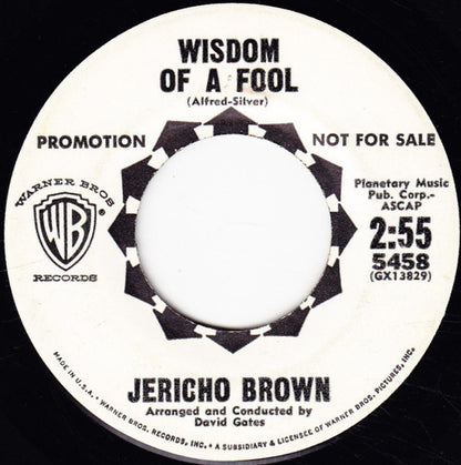 Jericho Brown : I'm Watching You / Wisdom Of A Fool (7", Promo)