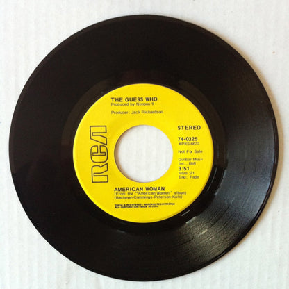 The Guess Who : American Woman / No Sugar Tonight (7", Single, Promo, Ind)