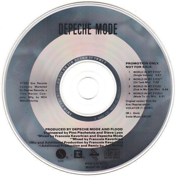 Depeche Mode : World In My Eyes (CD, Single, Promo)