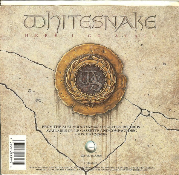 Whitesnake : Here I Go Again (7", Single, Promo)