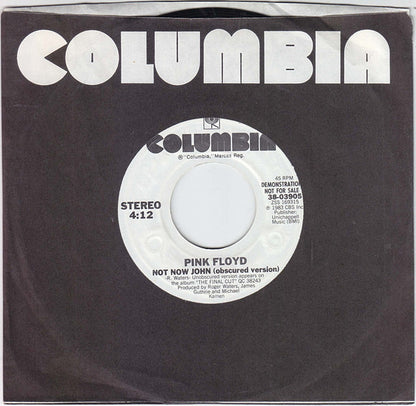 Pink Floyd : Not Now John (obscured version) (7", Single, Promo, Styrene)