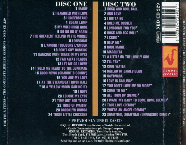 The Four Tunes : The Complete Jubilee Sessions (2xCD, Album, Comp)