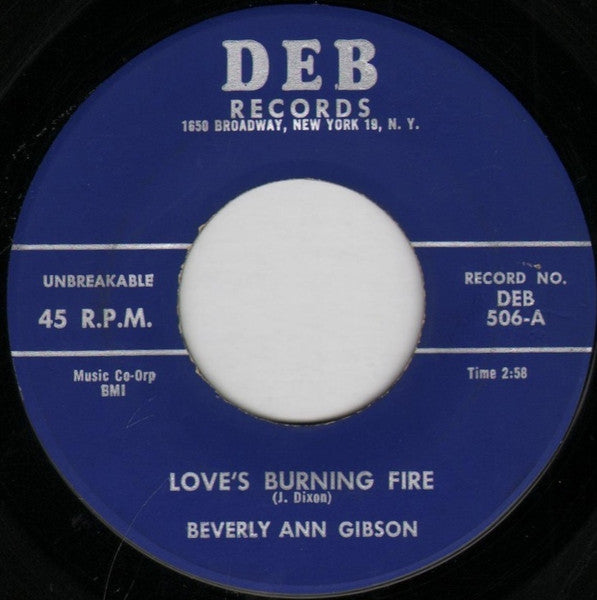 Beverly Ann Gibson : Love's Burning Fire (7", Single)