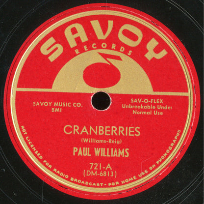 Paul Williams (9) : Cranberries / Juice Bug Boogie (10")