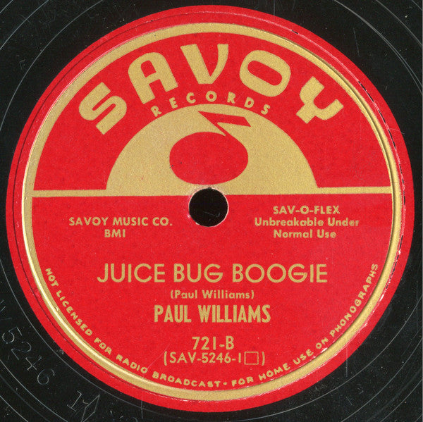 Paul Williams (9) : Cranberries / Juice Bug Boogie (10")